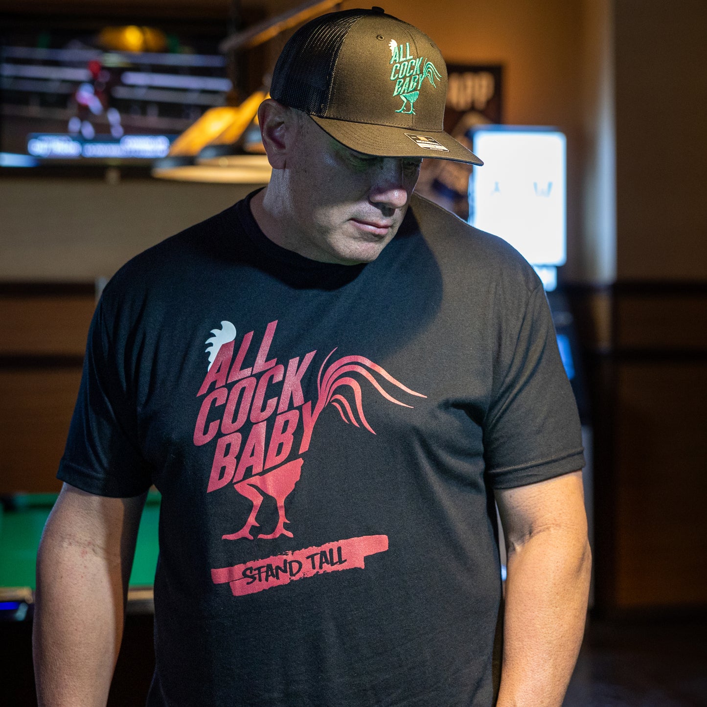 Black Signature Tee – Maroon ACB Logo